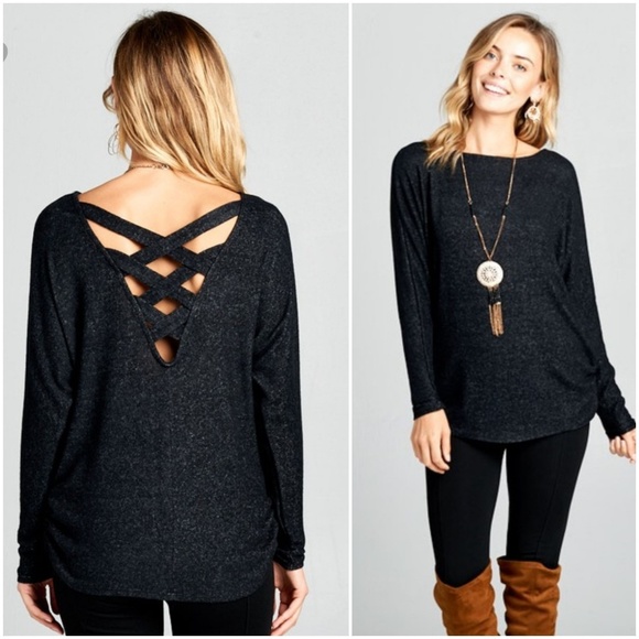 Tops - Black Criss Criss Longsleeve